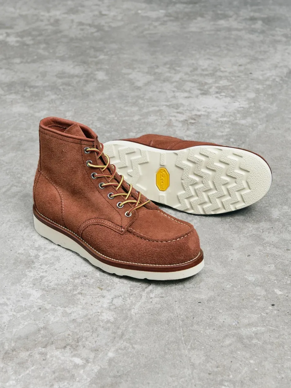 Men's Brown Suede Moc Toe Boots