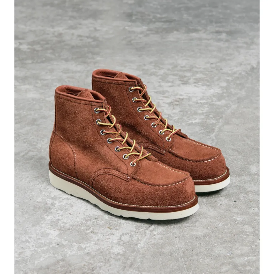 Men's Brown Suede Moc Toe Boots