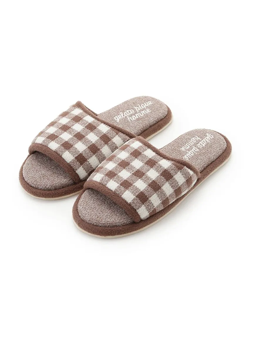 MEN'S Gingham Check Indoor Slip On Shoes