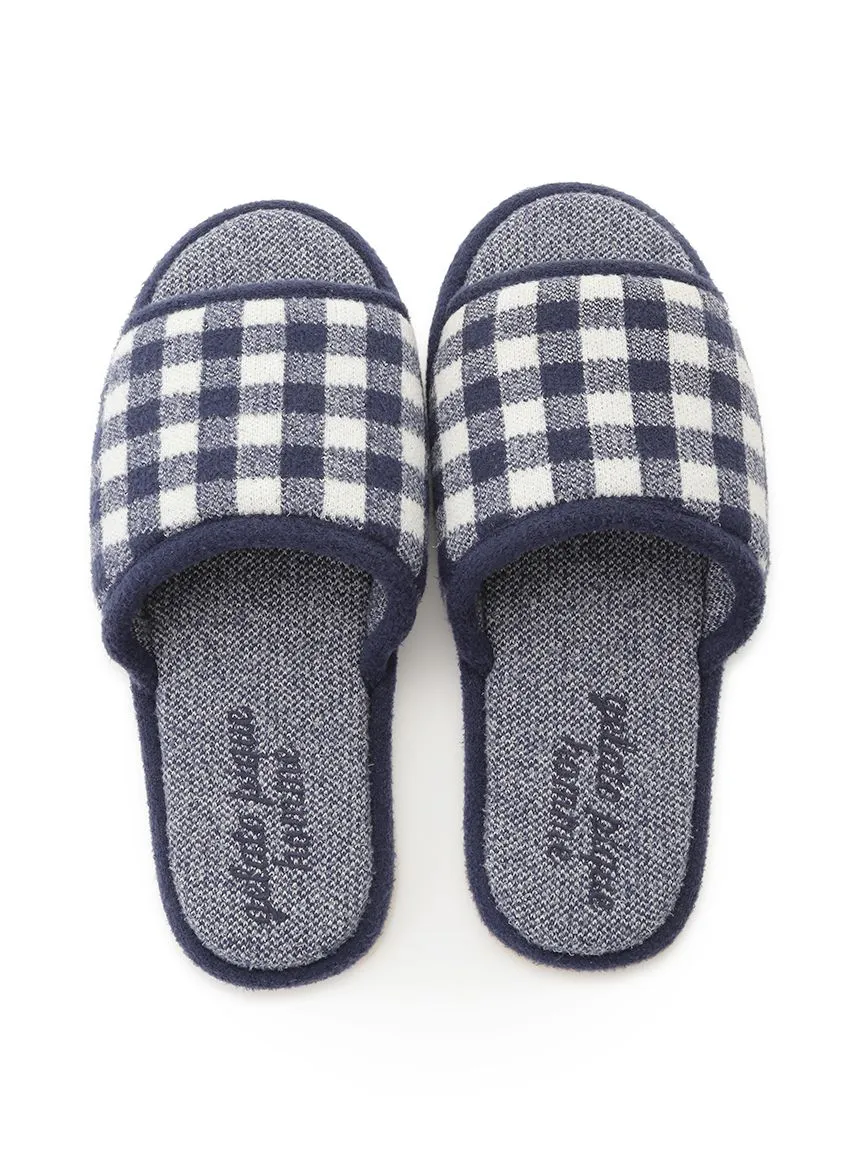 MEN'S Gingham Check Indoor Slip On Shoes