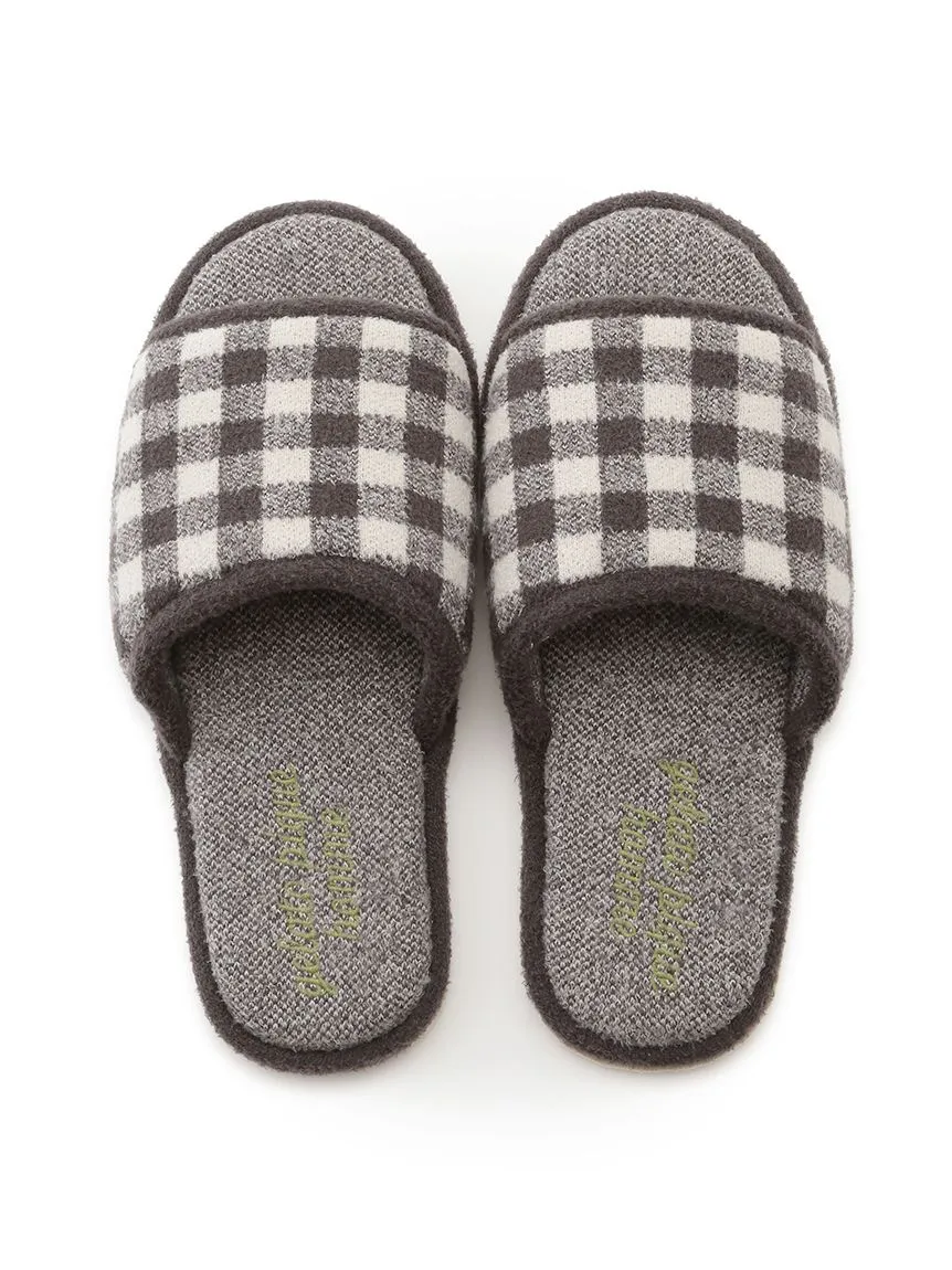 MEN'S Gingham Check Indoor Slip On Shoes