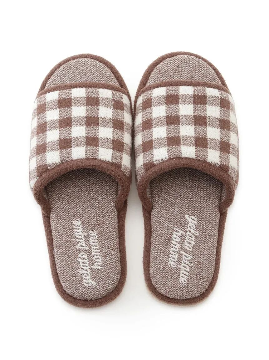 MEN'S Gingham Check Indoor Slip On Shoes