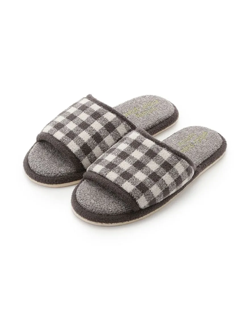 MEN'S Gingham Check Indoor Slip On Shoes