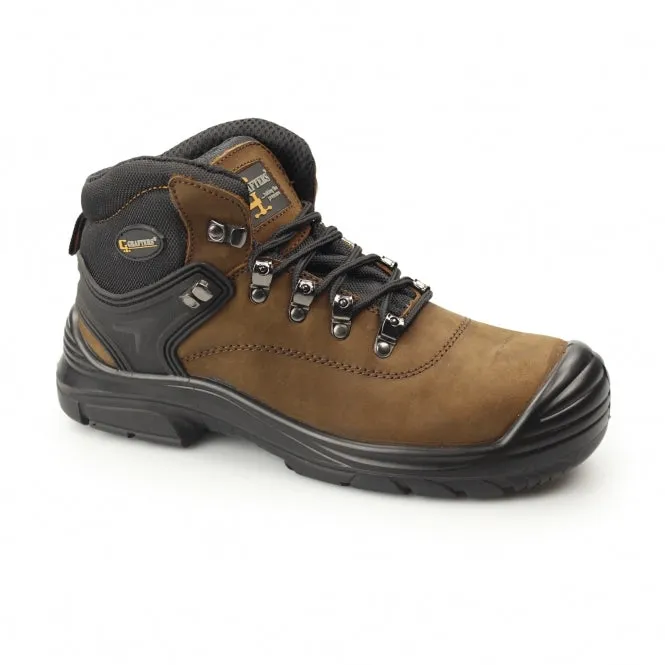 Mens Wide Fit Grafters M9508B 4E Safety Boots Dark Brown