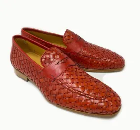 Mezlan "Solomeo" Woven Loafer Red