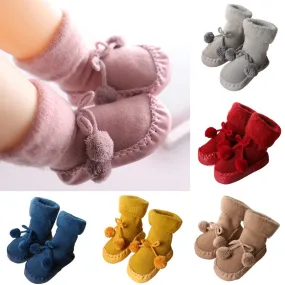 Newborn Baby Cotton High Quality Anti-Slip Socks Kids Winter Slipper Shoes Boots for 0-24 Months