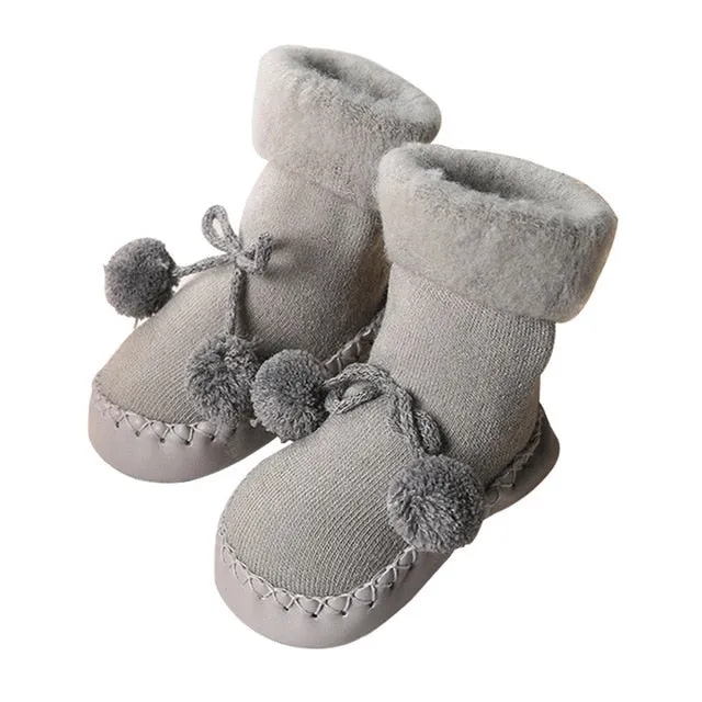 Newborn Baby Cotton High Quality Anti-Slip Socks Kids Winter Slipper Shoes Boots for 0-24 Months