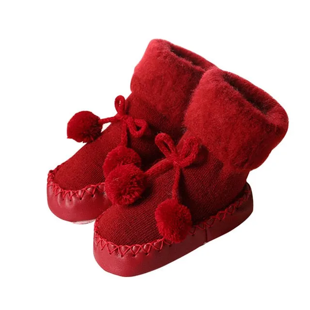 Newborn Baby Cotton High Quality Anti-Slip Socks Kids Winter Slipper Shoes Boots for 0-24 Months