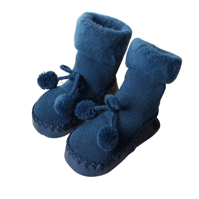 Newborn Baby Cotton High Quality Anti-Slip Socks Kids Winter Slipper Shoes Boots for 0-24 Months