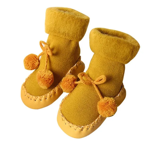 Newborn Baby Cotton High Quality Anti-Slip Socks Kids Winter Slipper Shoes Boots for 0-24 Months