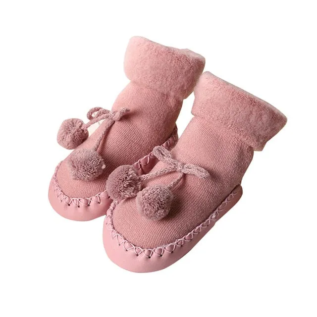 Newborn Baby Cotton High Quality Anti-Slip Socks Kids Winter Slipper Shoes Boots for 0-24 Months