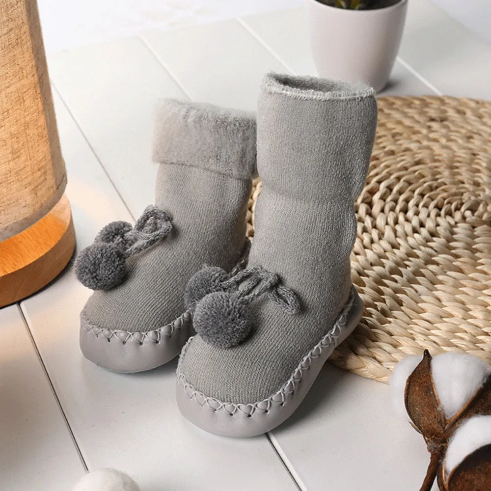 Newborn Baby Cotton High Quality Anti-Slip Socks Kids Winter Slipper Shoes Boots for 0-24 Months