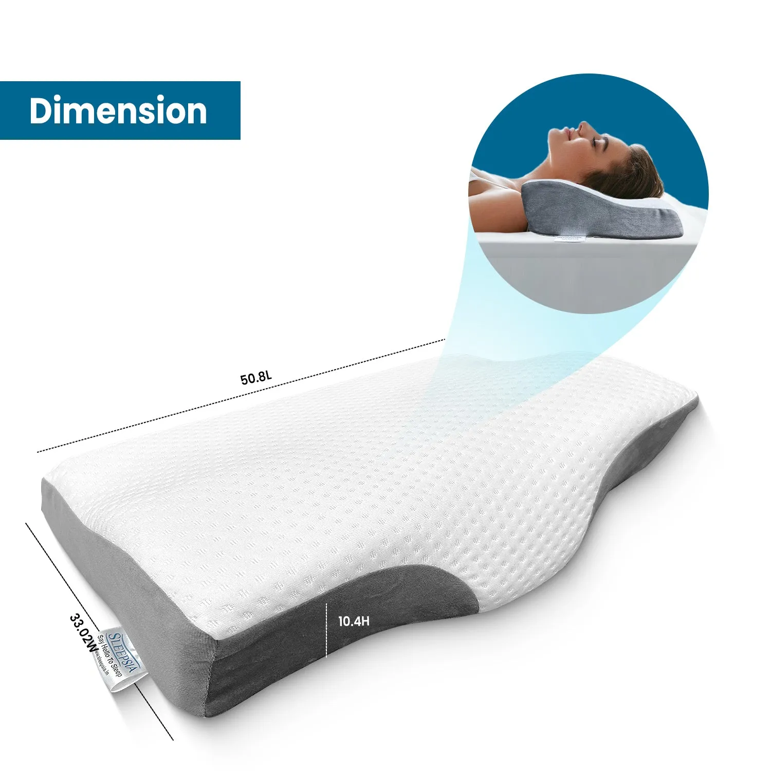 Orthopedic Memory Foam Cervical Butterfly Pillow with Cooling Gel