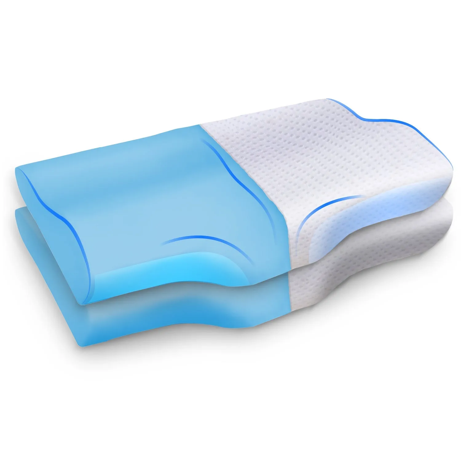 Orthopedic Memory Foam Cervical Butterfly Pillow with Cooling Gel