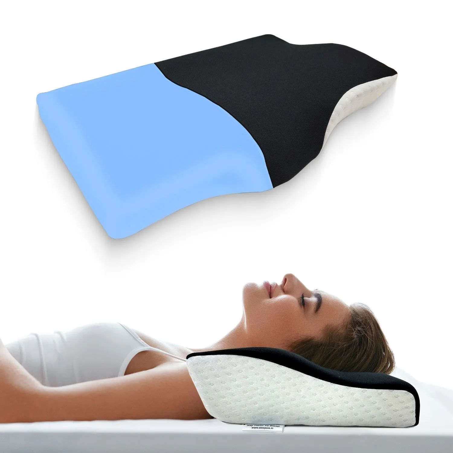 Orthopedic Memory Foam Cervical Butterfly Pillow with Cooling Gel