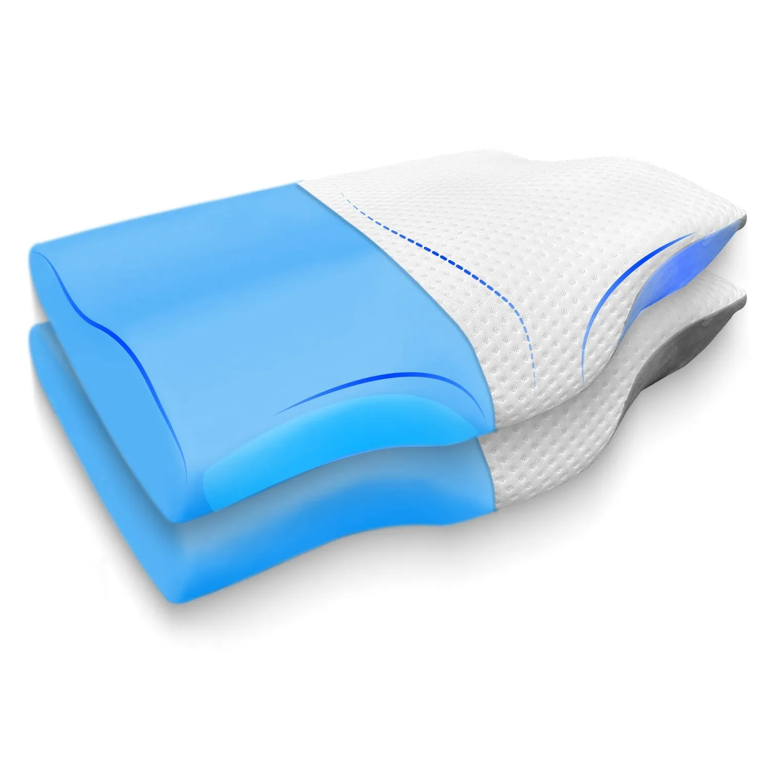 Orthopedic Memory Foam Cervical Butterfly Pillow with Cooling Gel