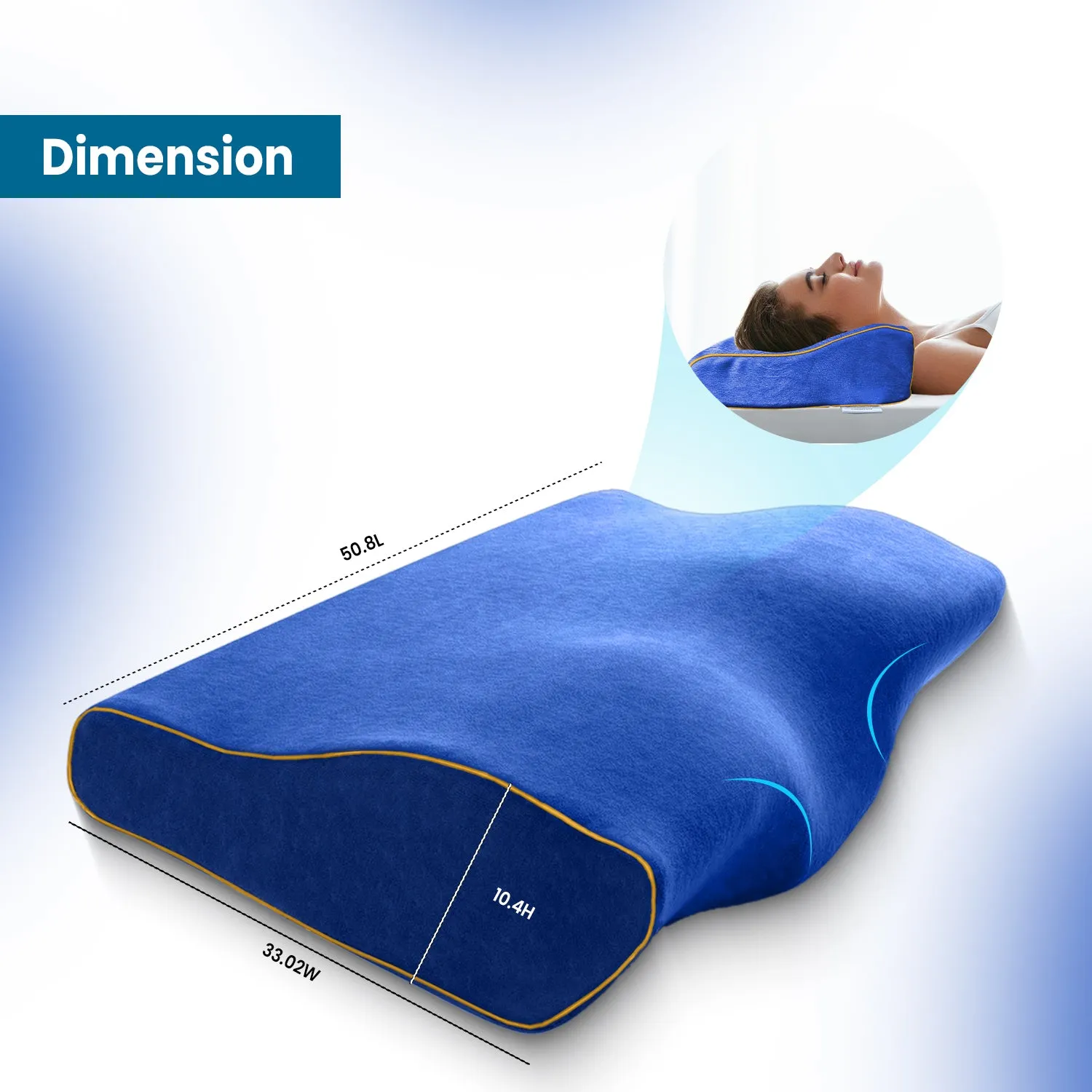 Orthopedic Memory Foam Cervical Butterfly Pillow with Cooling Gel