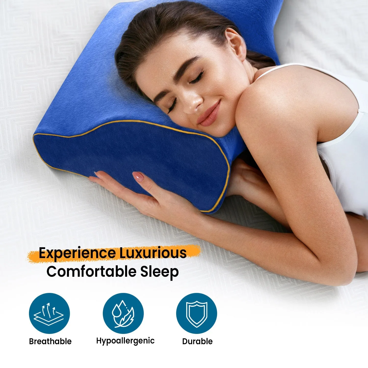 Orthopedic Memory Foam Cervical Butterfly Pillow with Cooling Gel