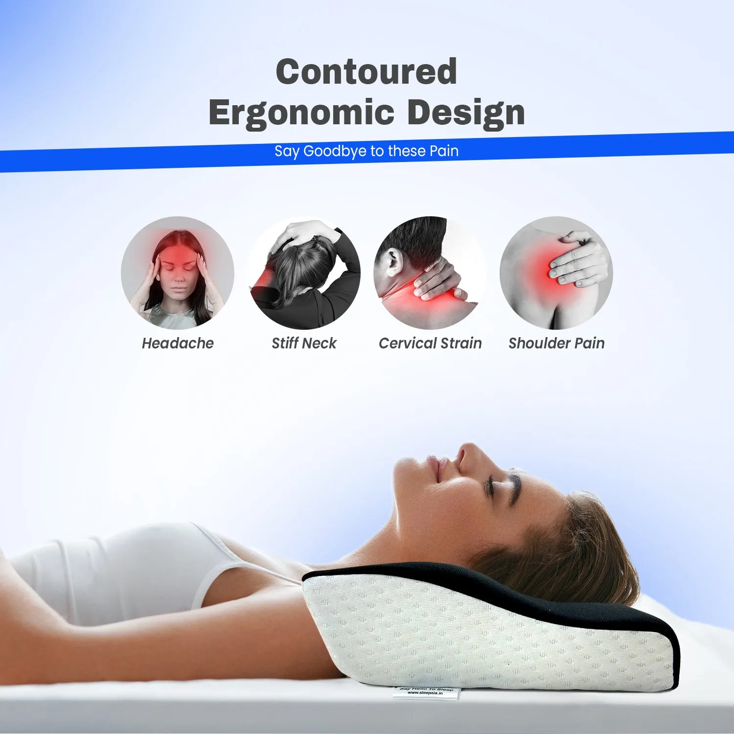 Orthopedic Memory Foam Cervical Butterfly Pillow with Cooling Gel