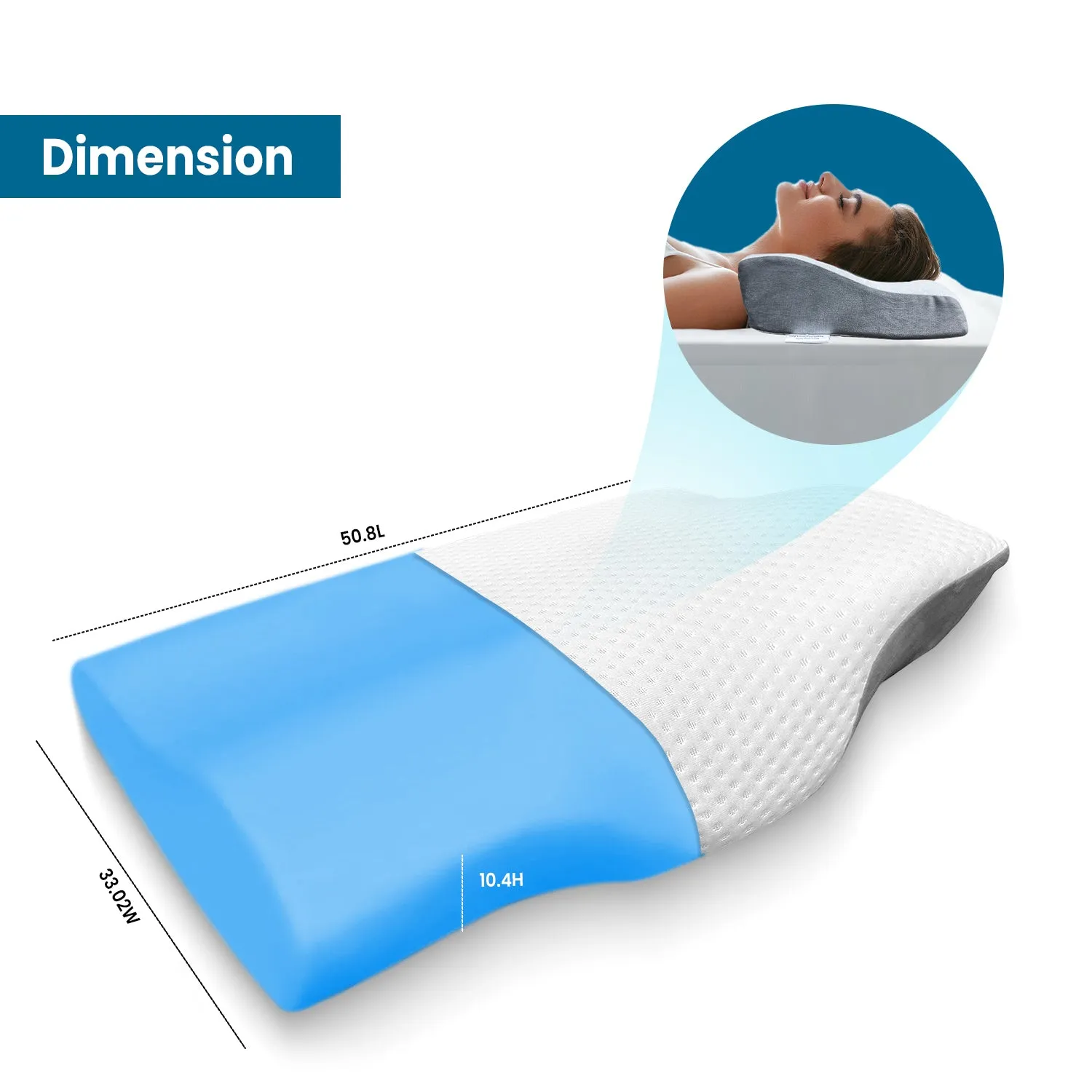 Orthopedic Memory Foam Cervical Butterfly Pillow with Cooling Gel