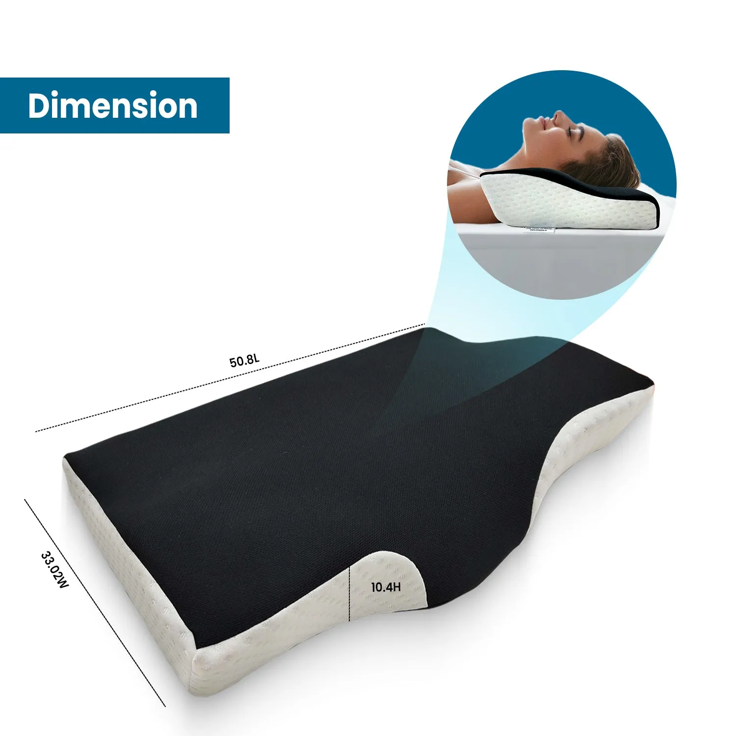 Orthopedic Memory Foam Cervical Butterfly Pillow with Cooling Gel