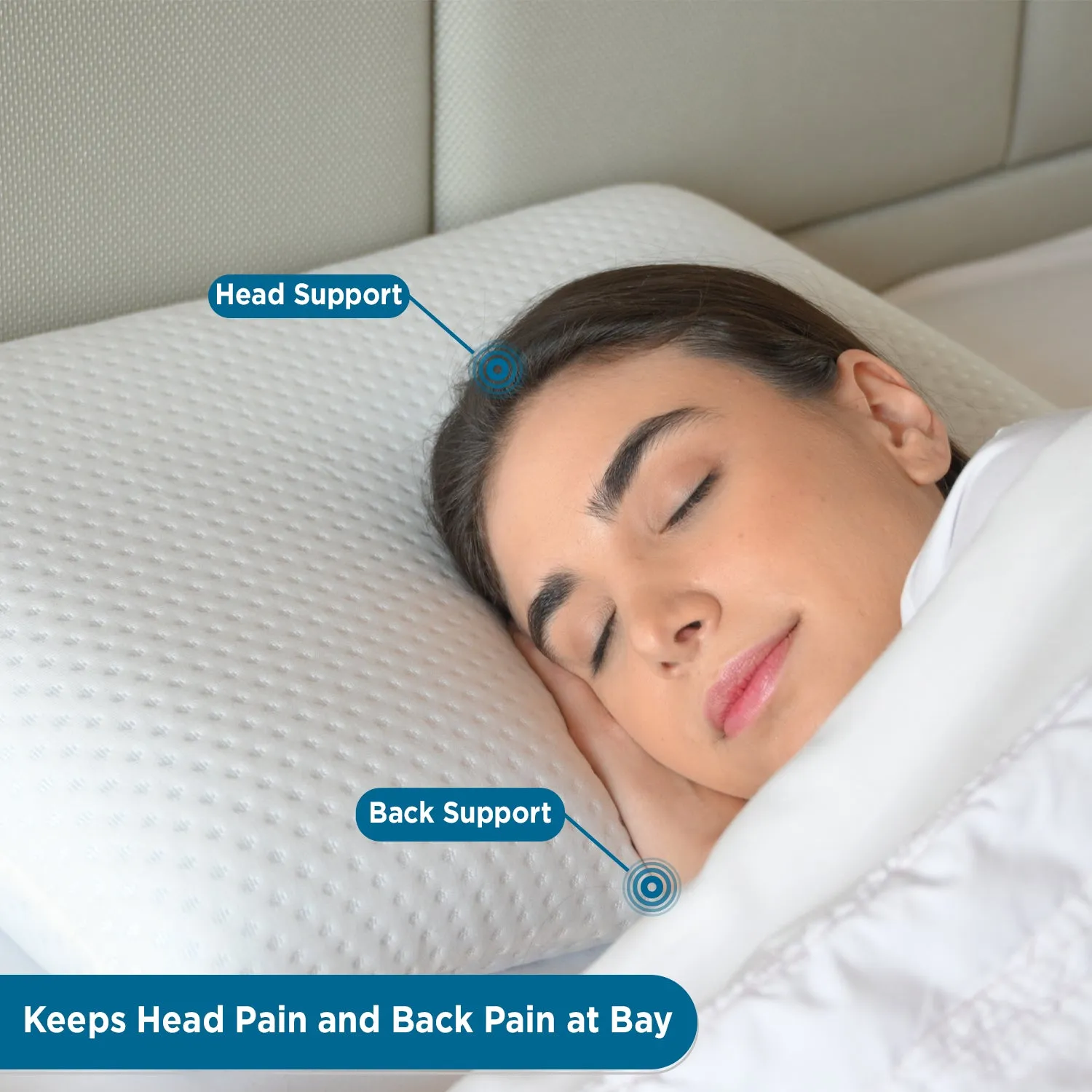 Orthopedic Memory Foam Pillow with Cooling Gel for Neck & Shoulder Pain