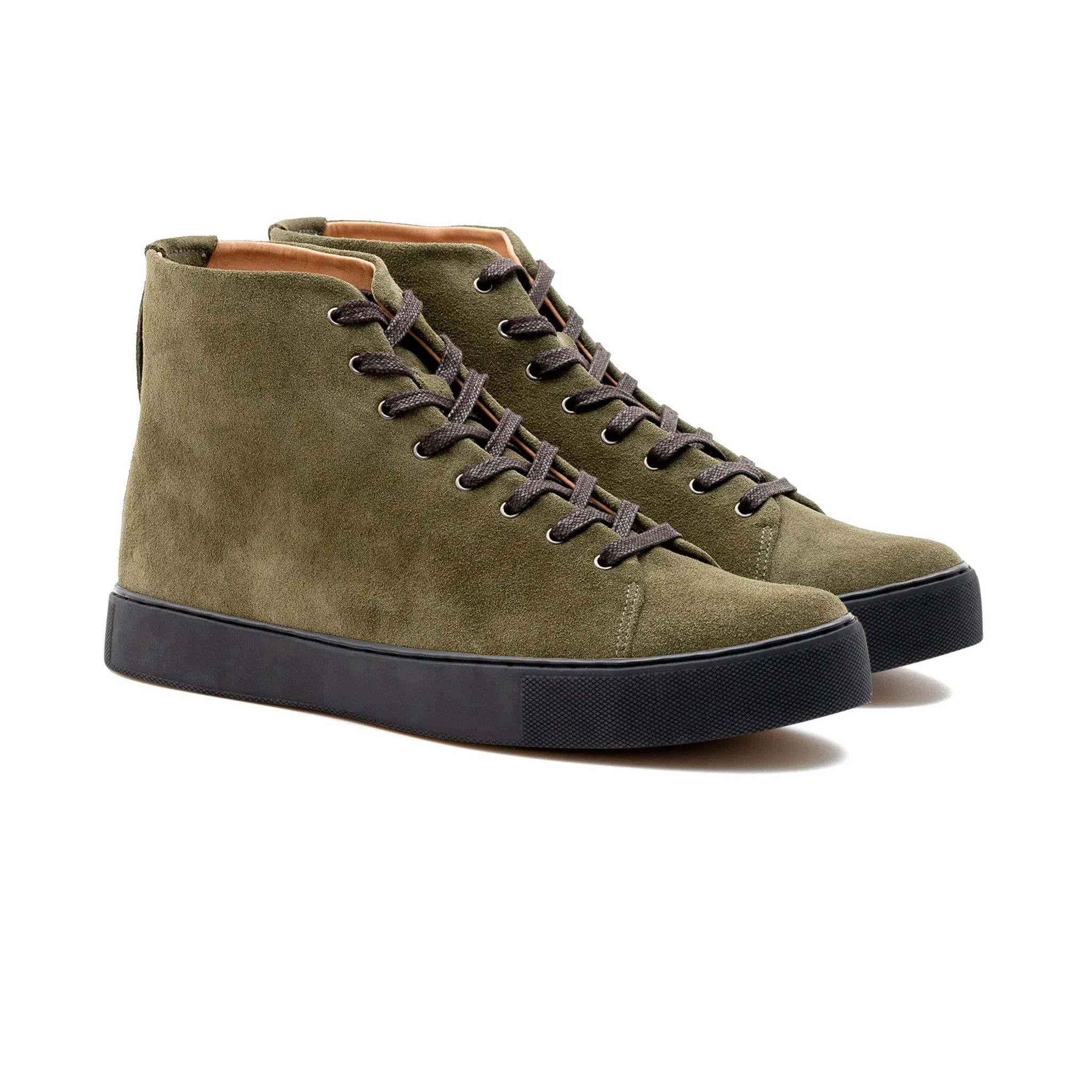 Overstone Hi Derby - Olive Calf Suede