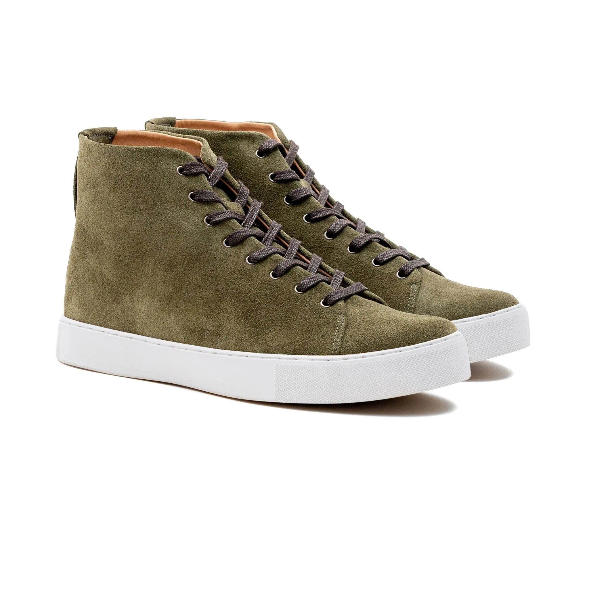 Overstone Hi Derby - Olive Calf Suede