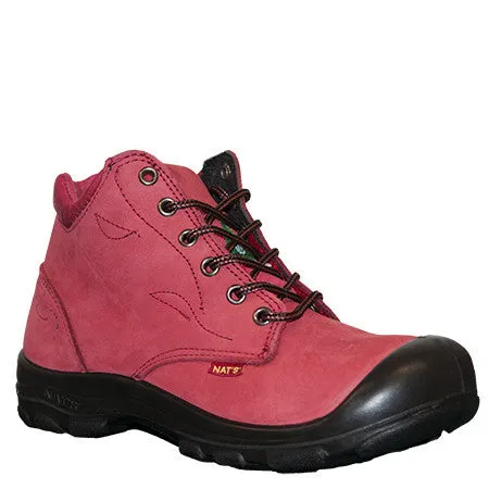 P&F S556 Women's 6" Steel Toe Work Boot With Side Zip - Red