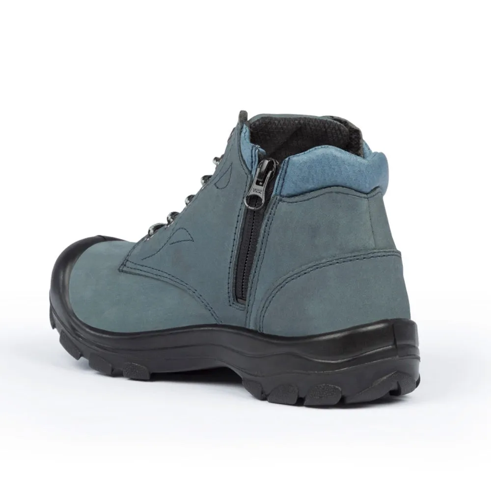 P&F S556B Women's 6" Steel Toe Work Boot With Side Zip - Marine