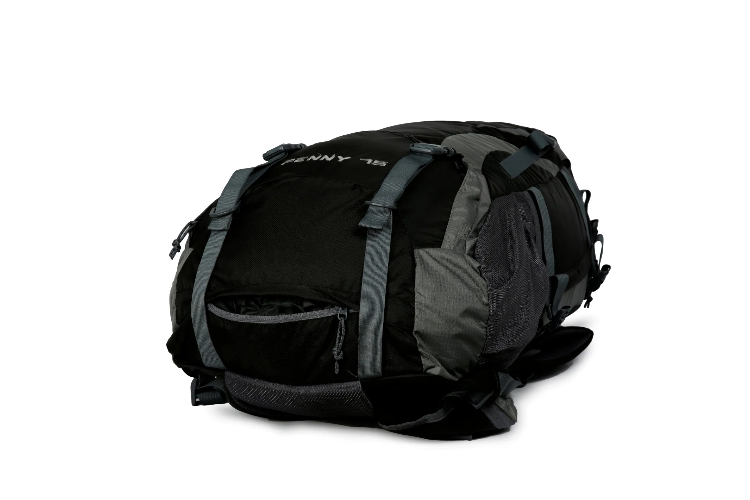 Penny 75L Black Gry Rucksack with Rain Cover