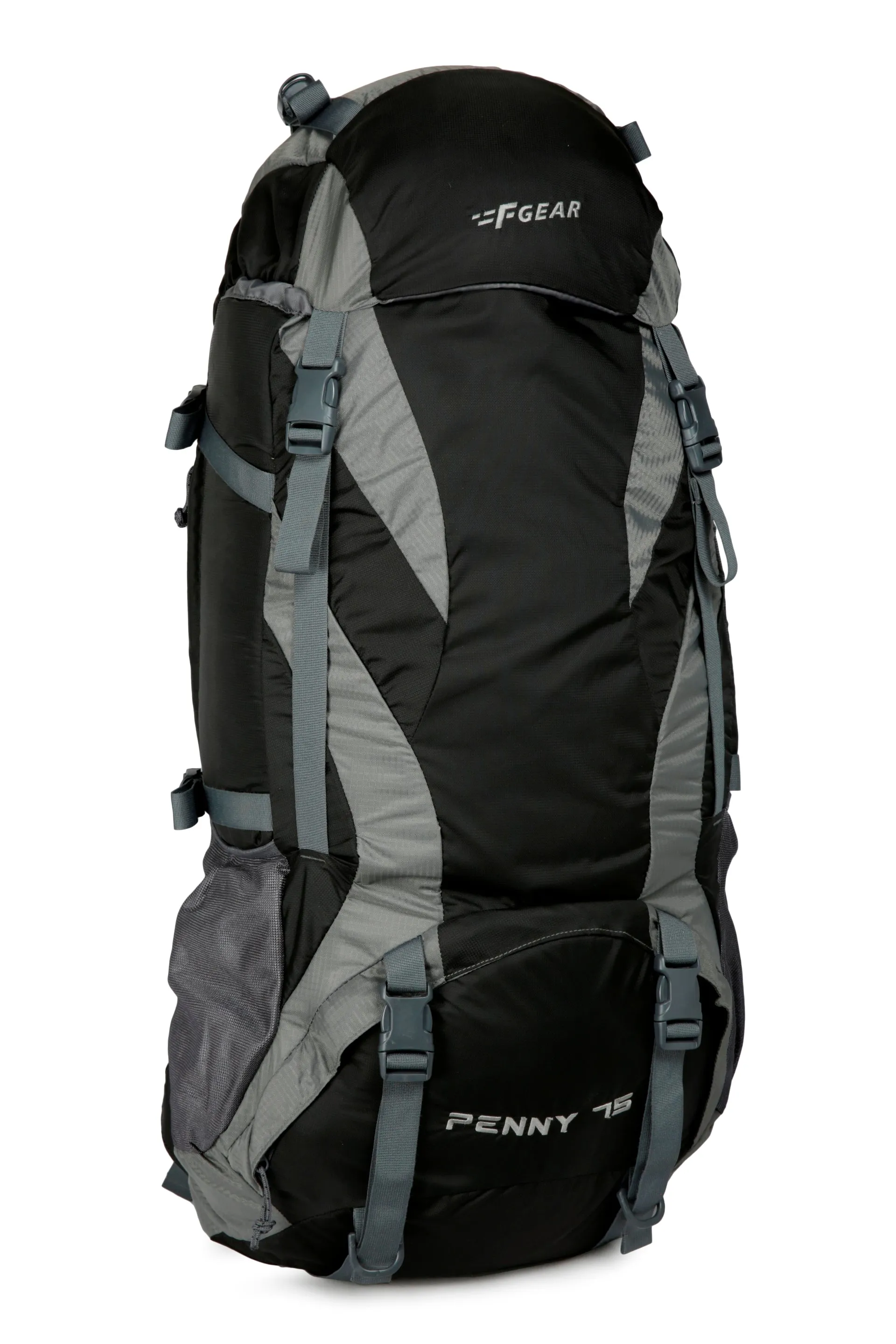 Penny 75L Black Gry Rucksack with Rain Cover