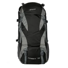 Penny 75L Black Gry Rucksack with Rain Cover