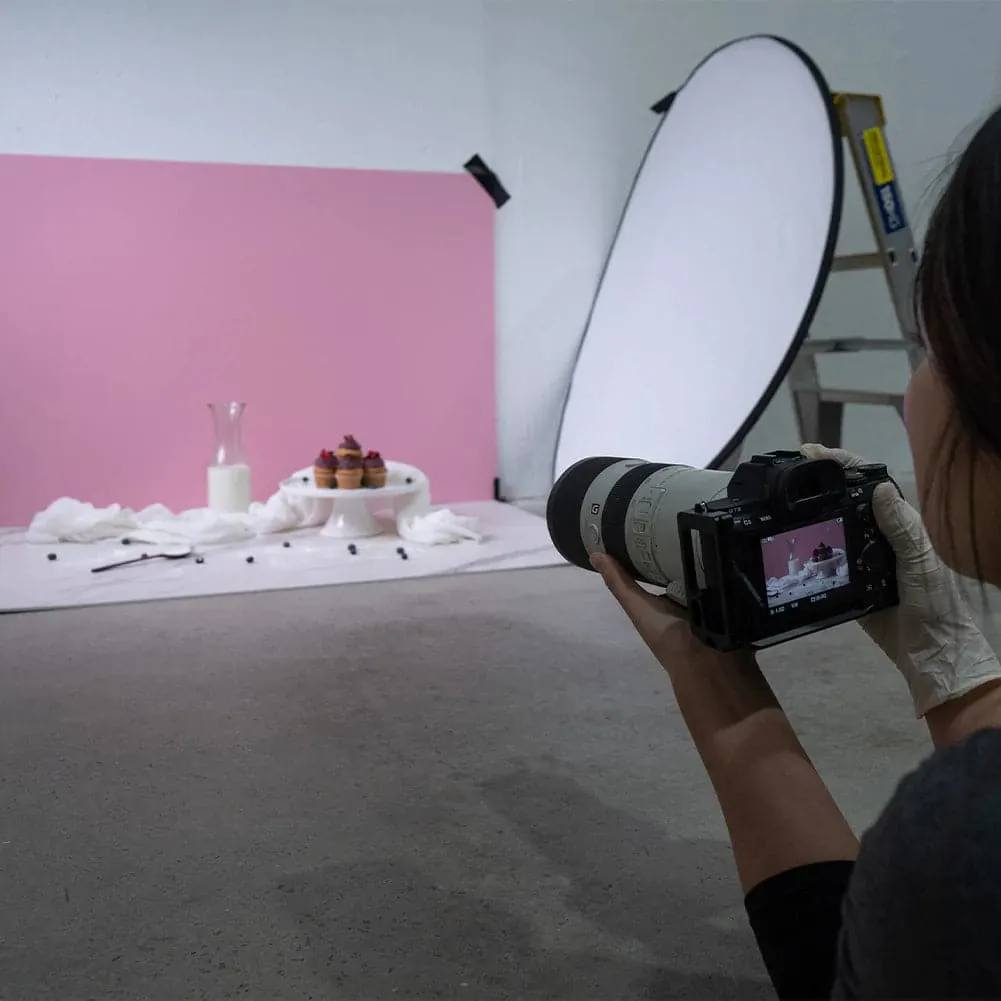 ProBoards Flat Lay Photography Rigid Pink /Off White   Marble Backdrop - Northbridge (80cm x 120cm)