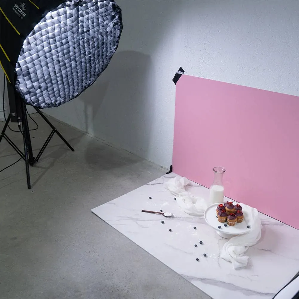 ProBoards Flat Lay Photography Rigid Pink /Off White   Marble Backdrop - Northbridge (80cm x 120cm)