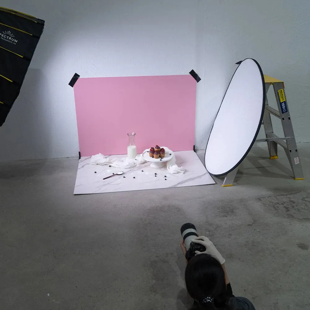 ProBoards Flat Lay Photography Rigid Pink /Off White   Marble Backdrop - Northbridge (80cm x 120cm)