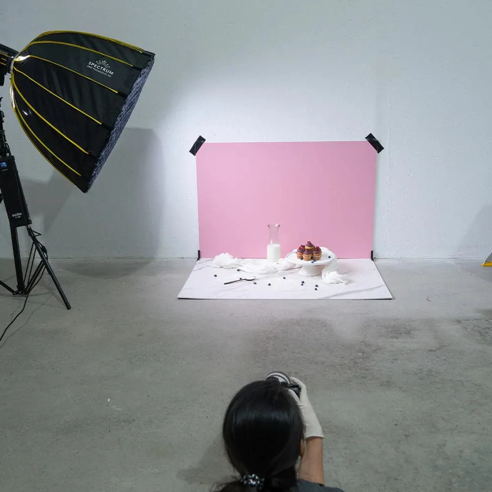 ProBoards Flat Lay Photography Rigid Pink /Off White   Marble Backdrop - Northbridge (80cm x 120cm)