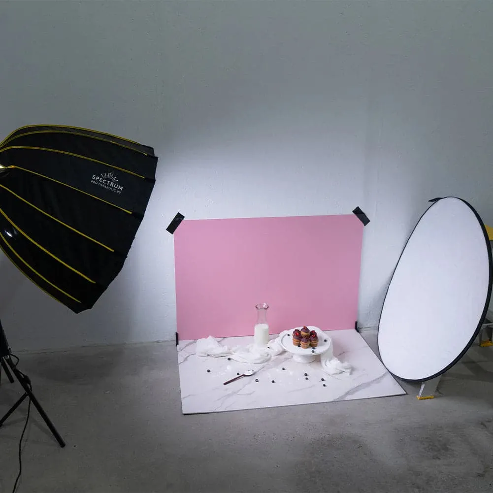 ProBoards Flat Lay Photography Rigid Pink /Off White   Marble Backdrop - Northbridge (80cm x 120cm)