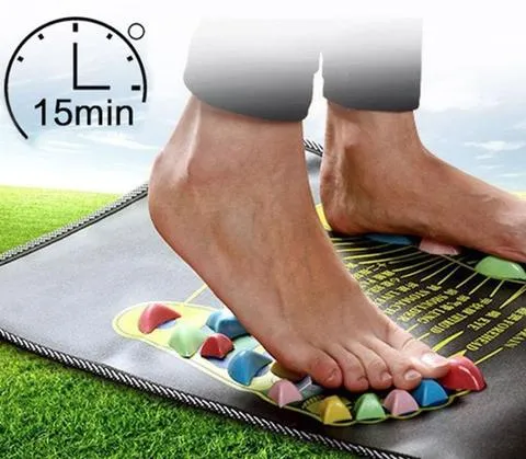 Reflexology Foot Massager Pad Cobblestone Walk Acupressure Mat for Pain Relief