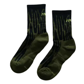 RNNR - Marathon Crew Sock - Drippy Cheetah Green