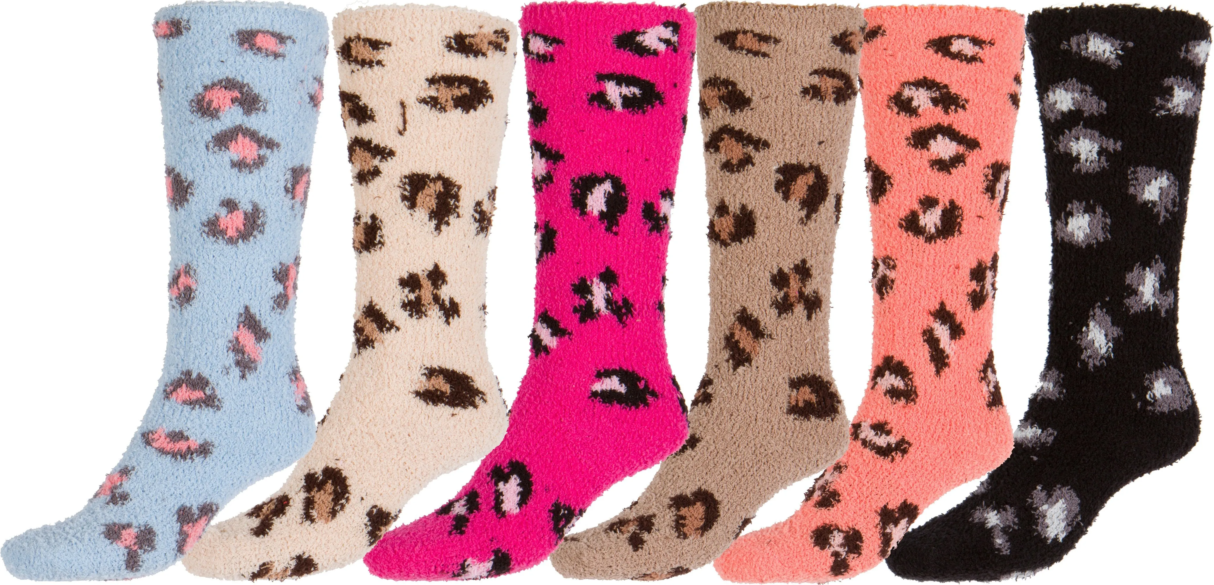 Sakkas Womens Super Soft Anti-Slip Fuzzy Knee High Socks Value Assorted 6-Pack