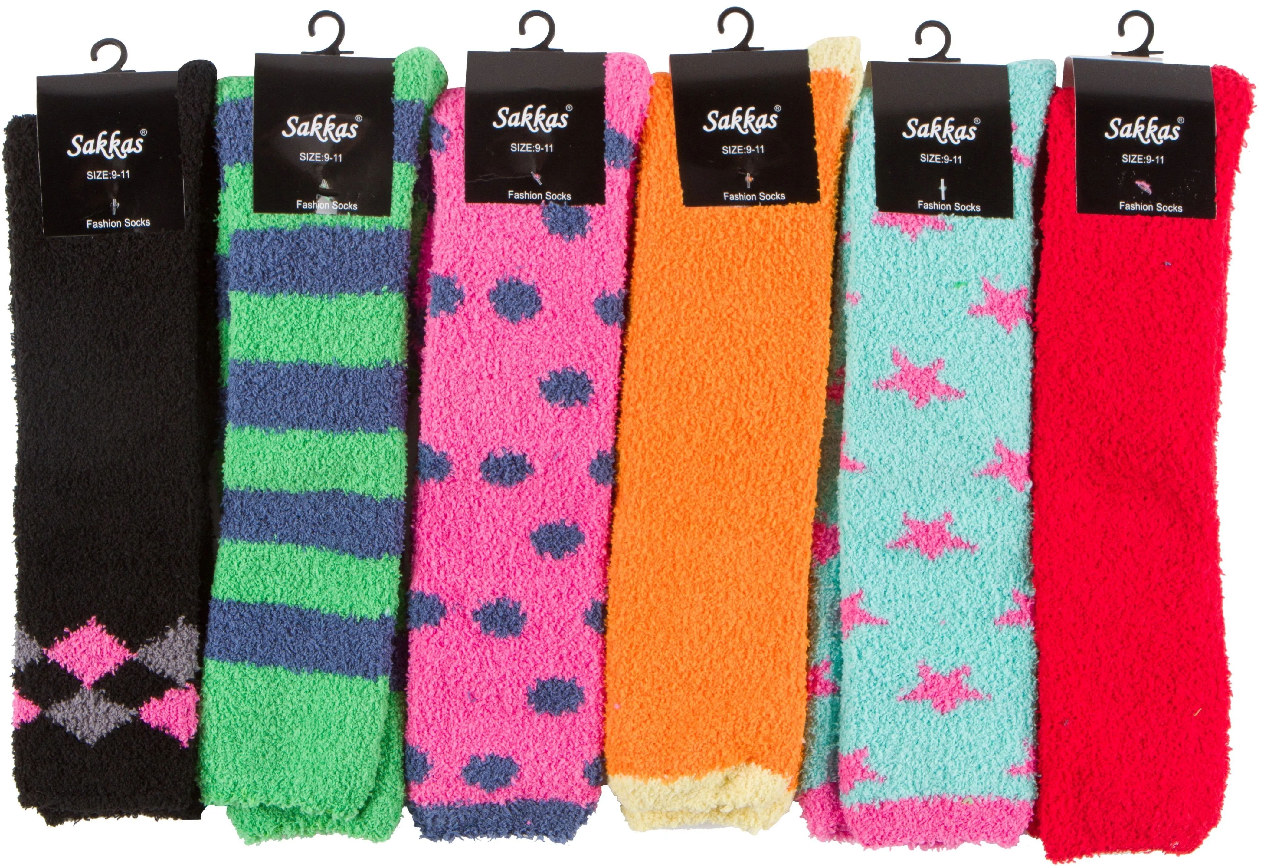 Sakkas Womens Super Soft Anti-Slip Fuzzy Knee High Socks Value Assorted 6-Pack