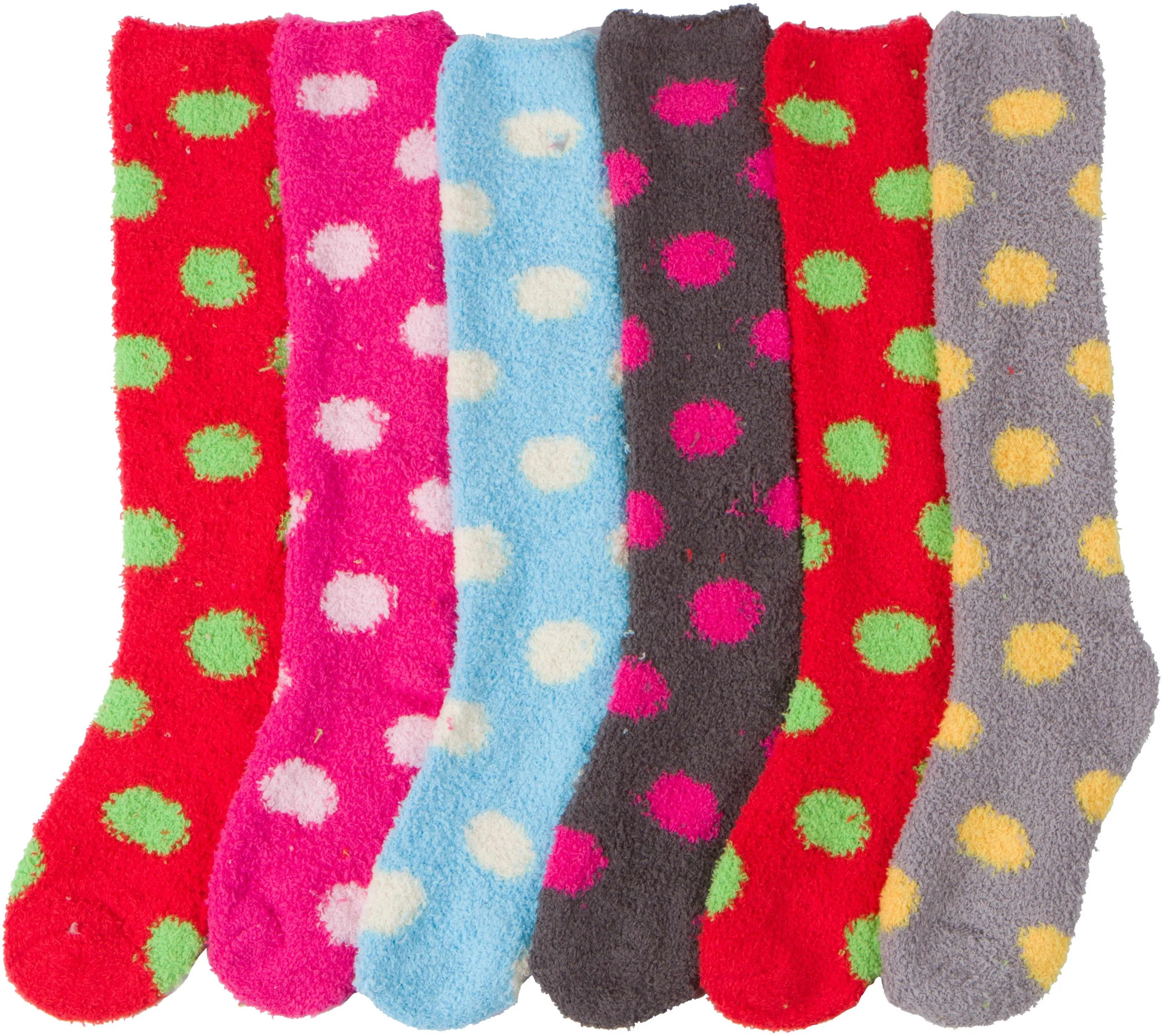 Sakkas Womens Super Soft Anti-Slip Fuzzy Knee High Socks Value Assorted 6-Pack