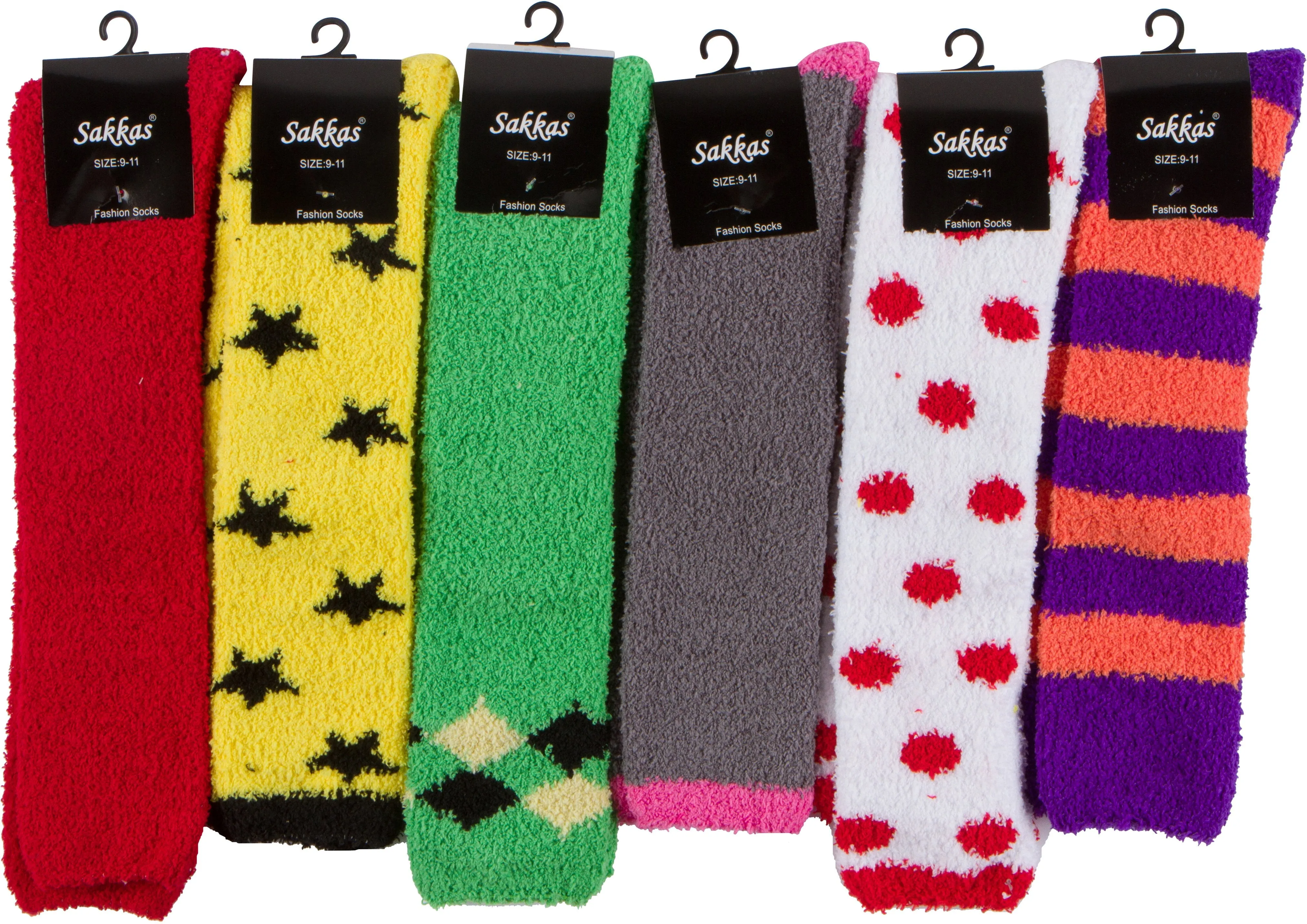 Sakkas Womens Super Soft Anti-Slip Fuzzy Knee High Socks Value Assorted 6-Pack