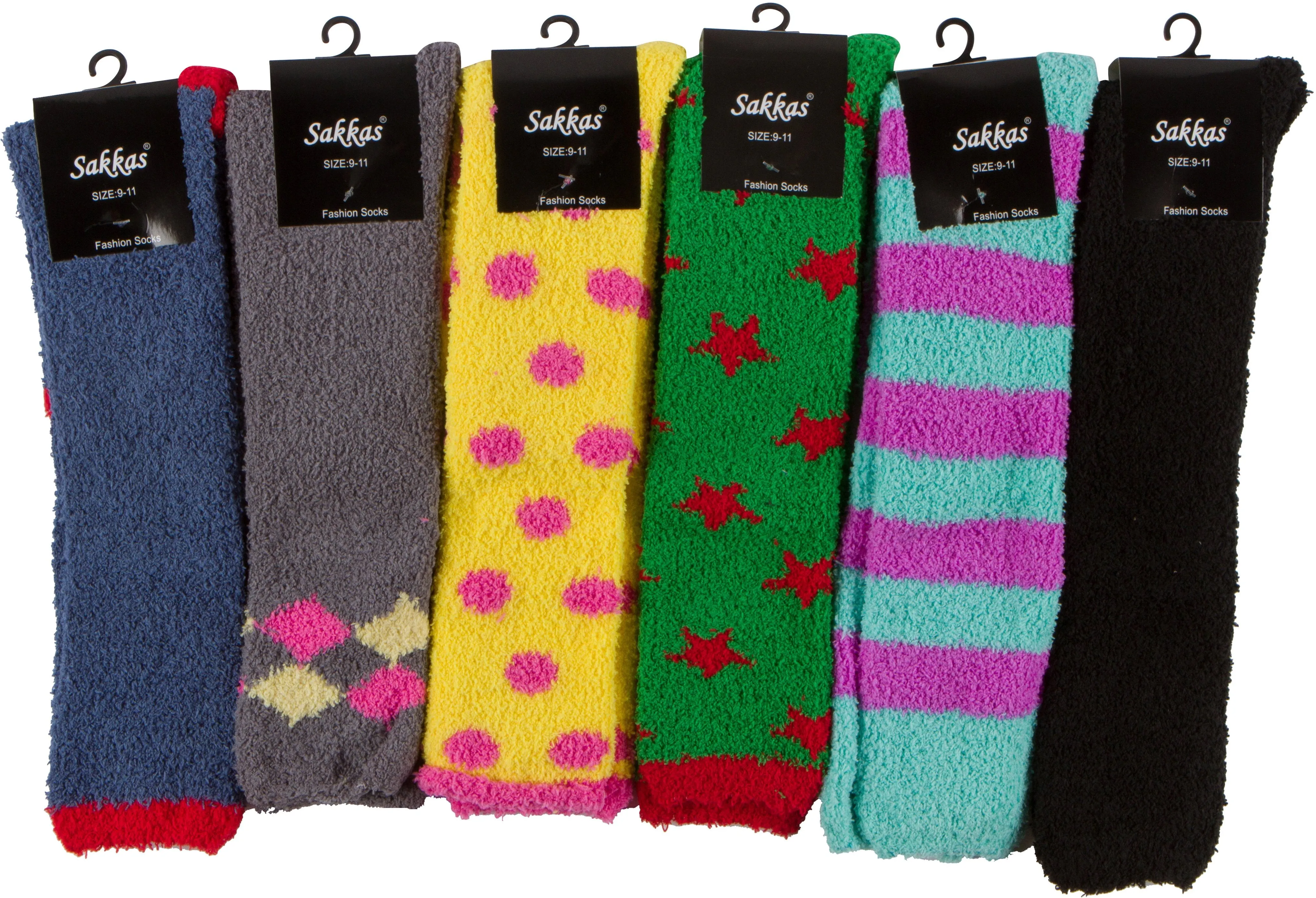 Sakkas Womens Super Soft Anti-Slip Fuzzy Knee High Socks Value Assorted 6-Pack