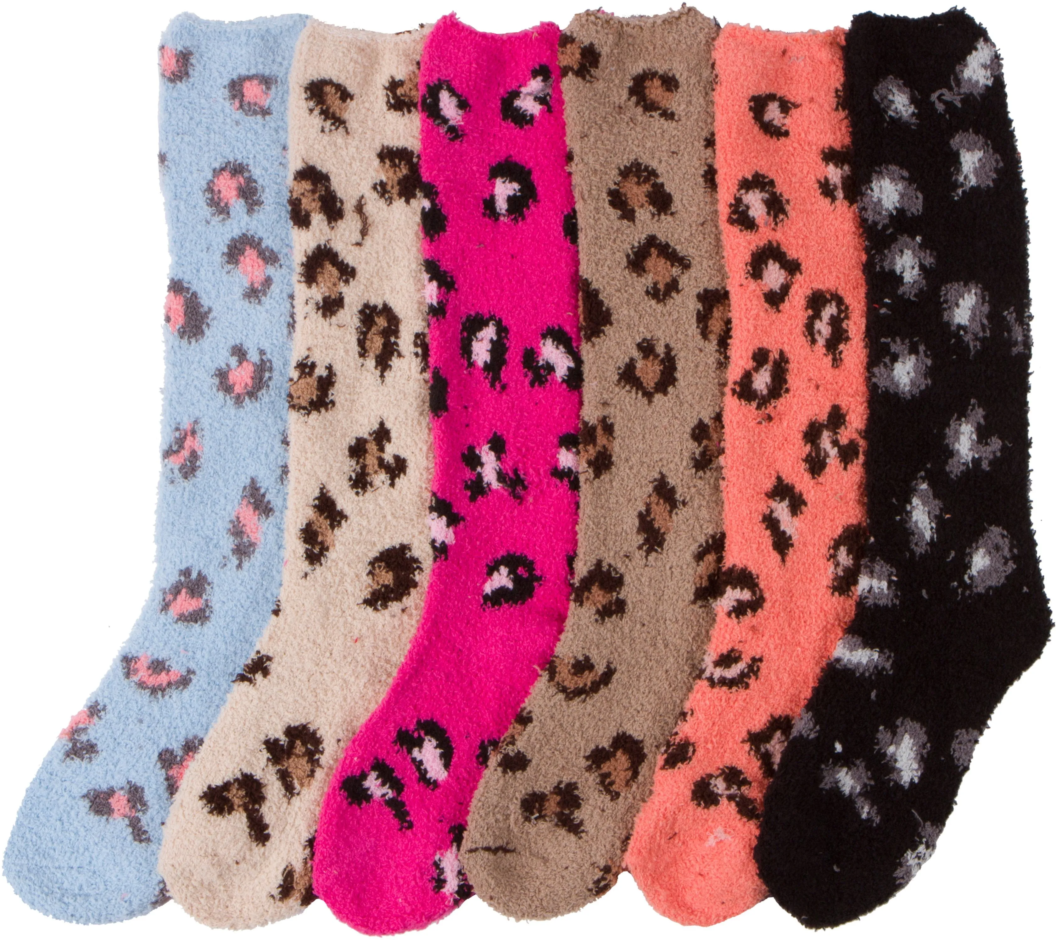 Sakkas Womens Super Soft Anti-Slip Fuzzy Knee High Socks Value Assorted 6-Pack