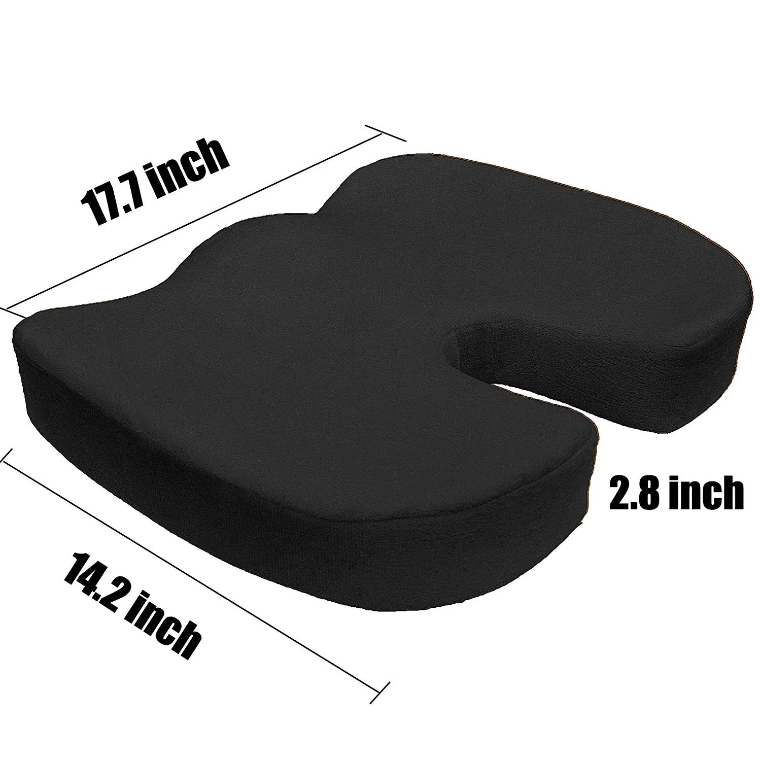 Seat Cushion - Premium High Resilience Memory Foam Coccyx Seat Cushion Pad Support Pillow Sciatica and Pain Relief