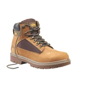 Site Safety Boots Mens Wide Fit Honey Leather Work Shoes Steel Toe Size 10