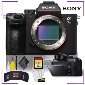 Sony Alpha a7 III Mirrorless Digital Camera (Body Only) with Camera Cleaning Kit Bundle   32gb Memory SD Card and Memory