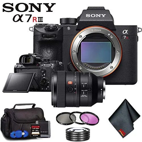 Sony Alpha a7R III Mirrorless Digital Camera (Body Only)   100mm Lens   Filter Kit   Memory Card Kit   Carrying Case Advanced Bundle